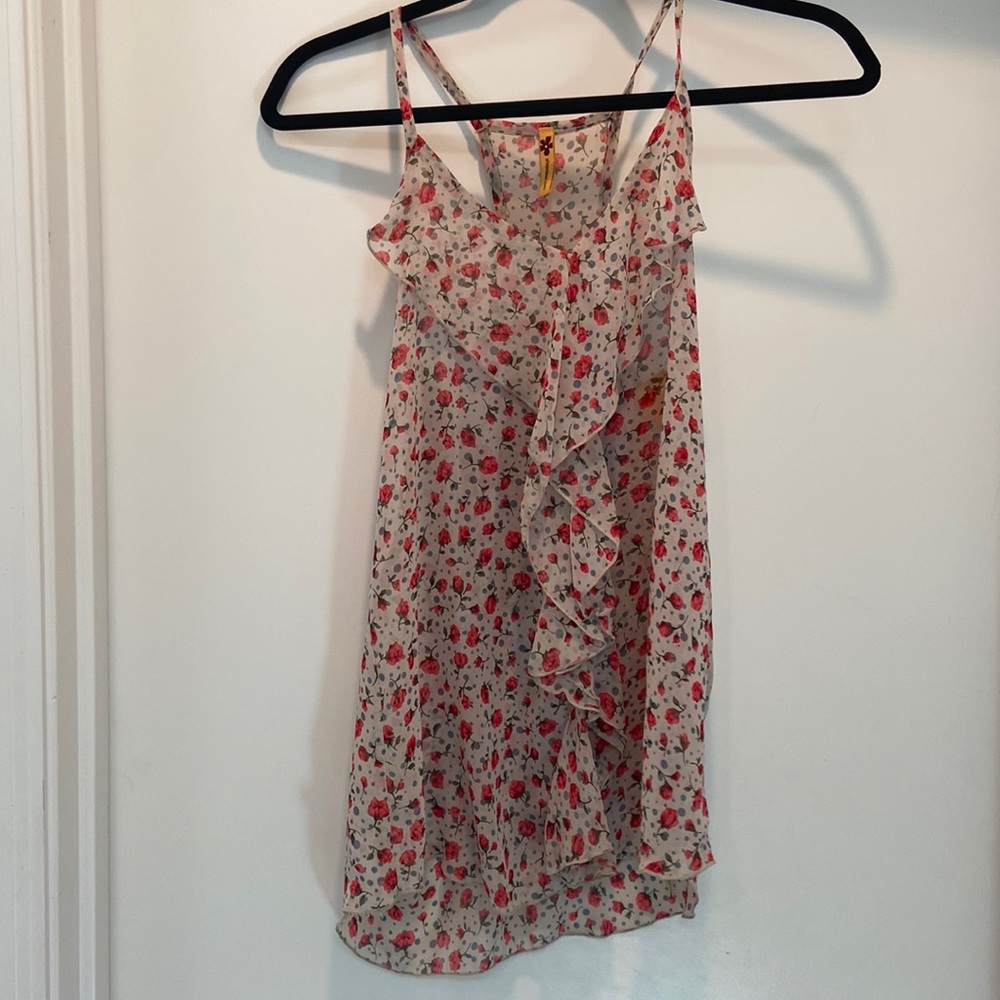 NWT ruffle racer back top.